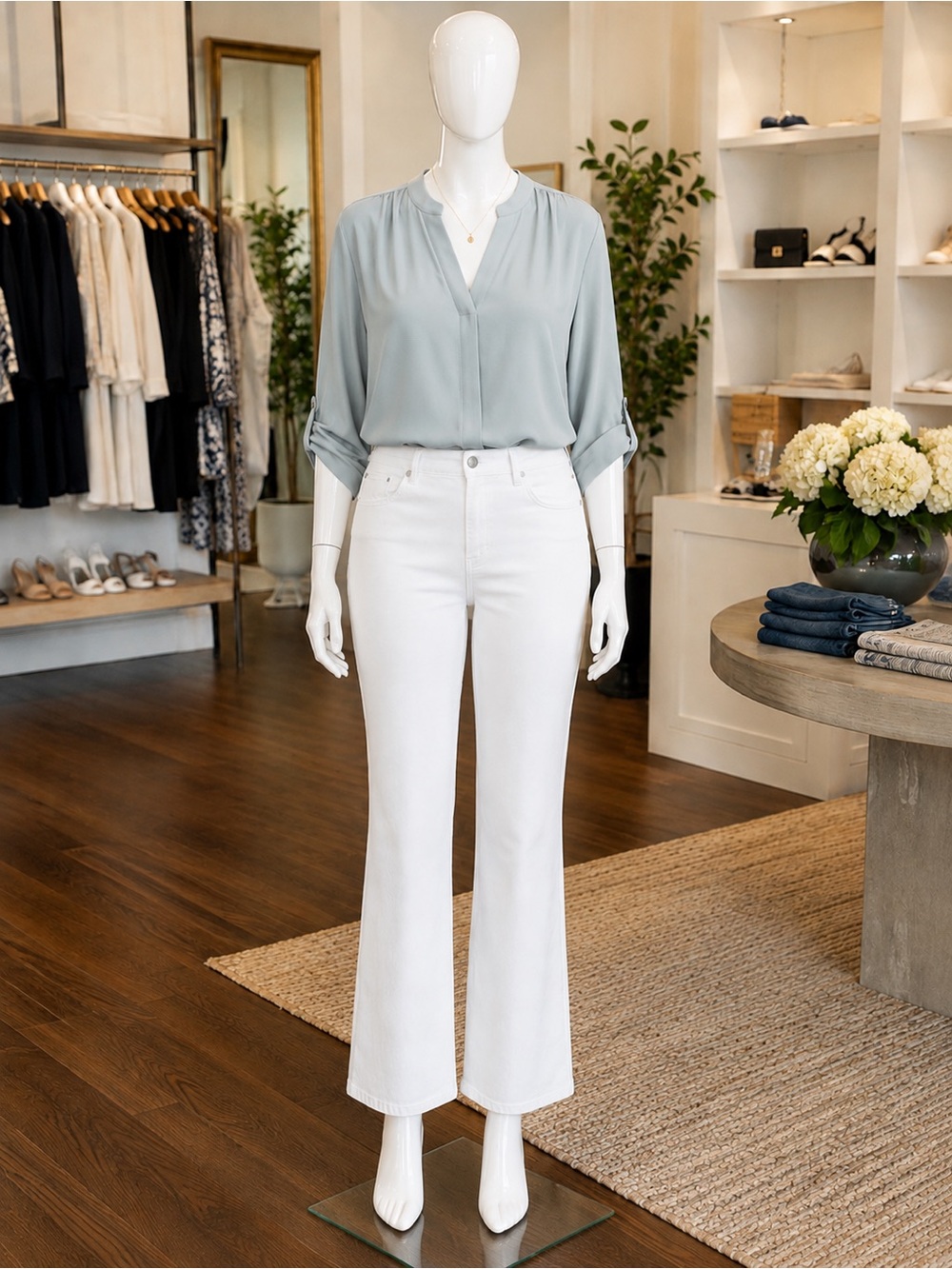 CAbi 5th Avenue White Stretch Flare Jeans Size 20 NWOT $139 MSRP